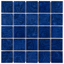 Resort Marine Blue 12 In. X 12 In. Porcelain Mosaic Tile 1.02 Sq. Ft./Each 