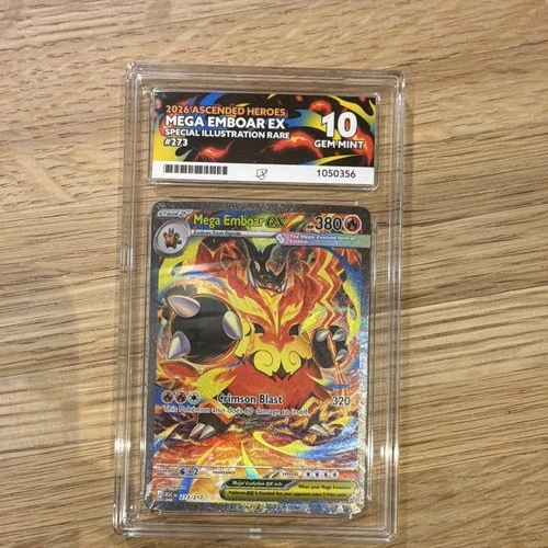 Ace Grading Mega Emboar EX 273/217 Special Illustration Rare Holo Ace 10