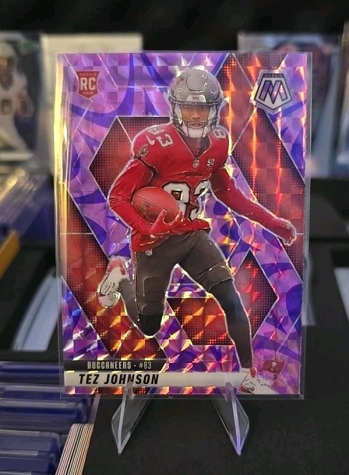 2025 Panini Mosaic Tez Johnson Mosaic Reactive Purple Prizm RC #316 Buccaneers