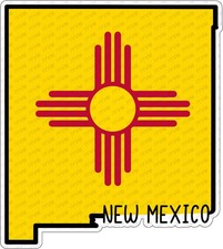 State of New Mexico Flag Map Sticker Decal USA New Mexico State