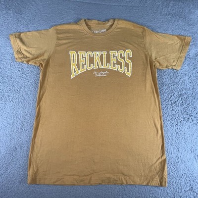 Young & Reckless Los Angeles Shirt Mens Large Orange Graphic Tee Logo Skateboard