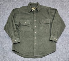 Field Stream Shirt Mens Medium Green Button Up Flannel Chest Pockets