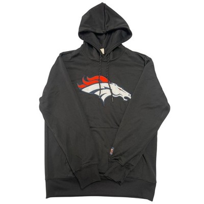 Denver Broncos Men's Sweater Hoodie Stitch Logo NFL Ultra Game Black NWOT