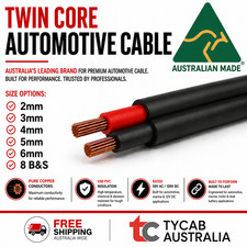 Twin Core Cable Twin Sheath Wire 2MM 3MM 4MM 5MM 6MM 8B&S Tycab Tyree Cable