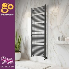 Gunmetal Bathroom Radiator Heated Towel Rail with Hangers Modern 1800x600mm