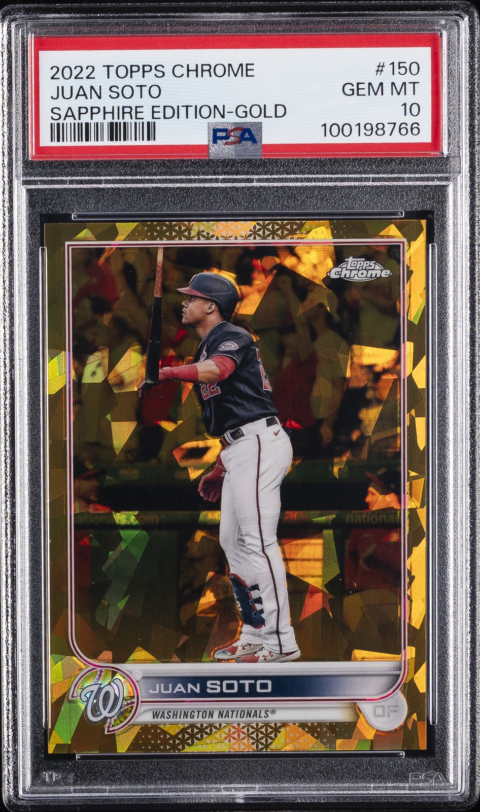 2022 TOPPS CHROME SAPPHIRE ED GOLD #150 JUAN SOTO 35/50 PSA 10
