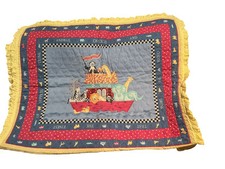 Baby Blanket Quilt Noah  s Ark Handmade Extra Large 70  x45   Bedding Animals