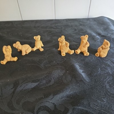 WENTWORTH TEDS * Konvolut 6 kleine Keramik Bären Figuren * 90er Jahre * 