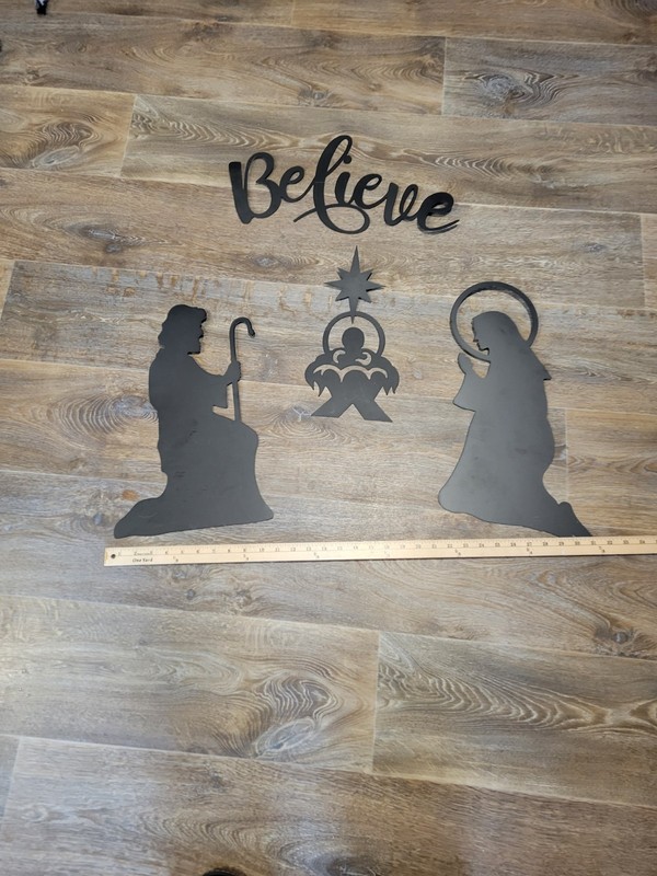 Metal Nativity Wall Hanging Christmas Decor