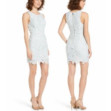 ASTR The Label Mint Green Textured Floral Embroidered Body Con Dress Large