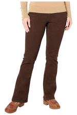 Denim & Co. Women's Easy Stretch Full Length Baby Boot Pant Choco