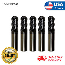 5pc 3/16 5/8 2-4FLUTE Ball end mill- TiALN COATED