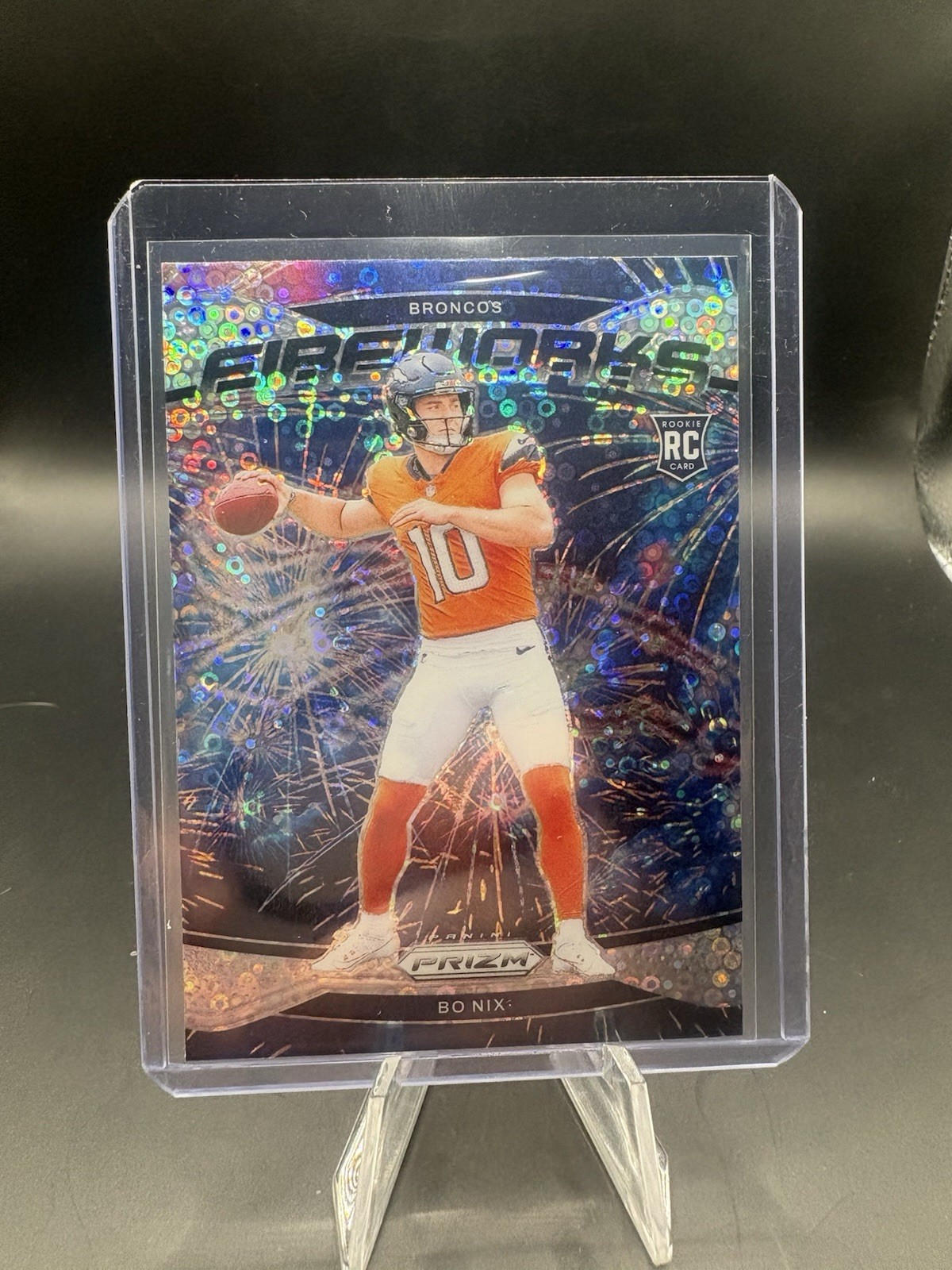 2024 Panini Prizm BO NIX #23 Fireworks Disco No Huddle Rookie RC Denver Broncos