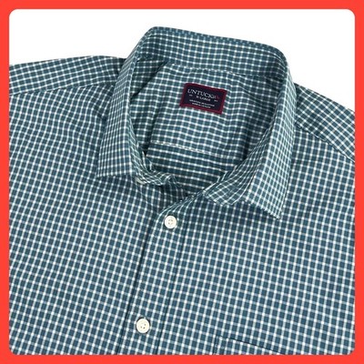 UNTUCKit Paterson Shirt Men XL Green Gingham Performance Stretch Short Sleeve