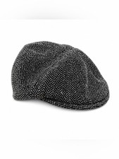 Kangol Flexfit Pattern Cap Black Textured Hat British Size L/XL Streetwear