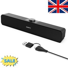Dual Speaker Soundbar Surrond Sound Bluetooth TYPE-C & USB,Computer PC Laptop TV