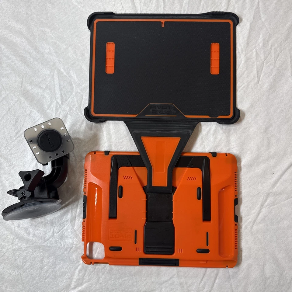 Funda Pivote Naranja/Negro A020A Para iPad M2 M3 Con Accesorio de Succión Pilotos Foto 2 de 4