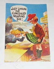 Postcard Just Looking For Concealed Weapons Sir BC2179L Divided Back Vtg England
