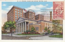 C47 6c POWERED FLIGHT - N.C.R. School House & Office post card