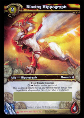 WOW World of Warcraft TCG Unscratched Loot Card Blazing