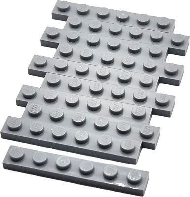 LEGO Nr.-4211438 Platte 1x6 hellgrau / 10 Stück