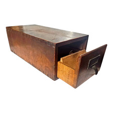 Vintage Globe Wernicke Style Solid Oak Index Card File