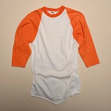 AUTHENTIC VINTAGE 70s Russell Athletic Orange Blank Baseball T-Shirt M - 4725