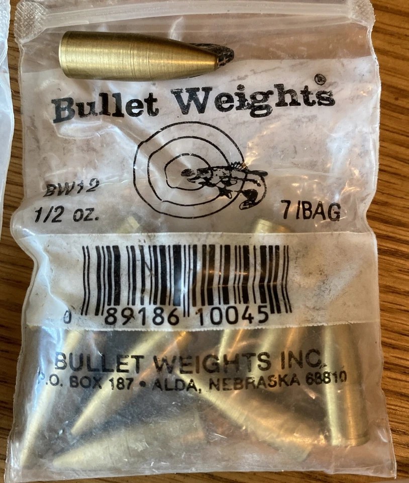 Lote mixto - Peso de bala/plantilla de sonajero de latón/peso de gusano de latón • 1/4 oz 3/8 oz 1/2 oz Foto 4 de 4