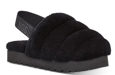 UGG Super Fluff Slipper in Black 11M