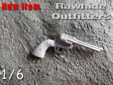 1/6 Scale Peacemaker Colt 45 Pistol Silver Finish White Handle