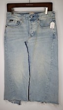 198 Polo RALPH LAUREN Womens 28 DENIM Pencil SKIRT Phinley JEAN Distressed