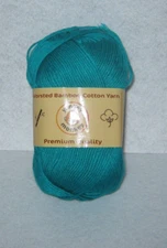 Yonkey Monkey Yarn - Worsted Bamboo Cotton Yarn - Color Teal - New