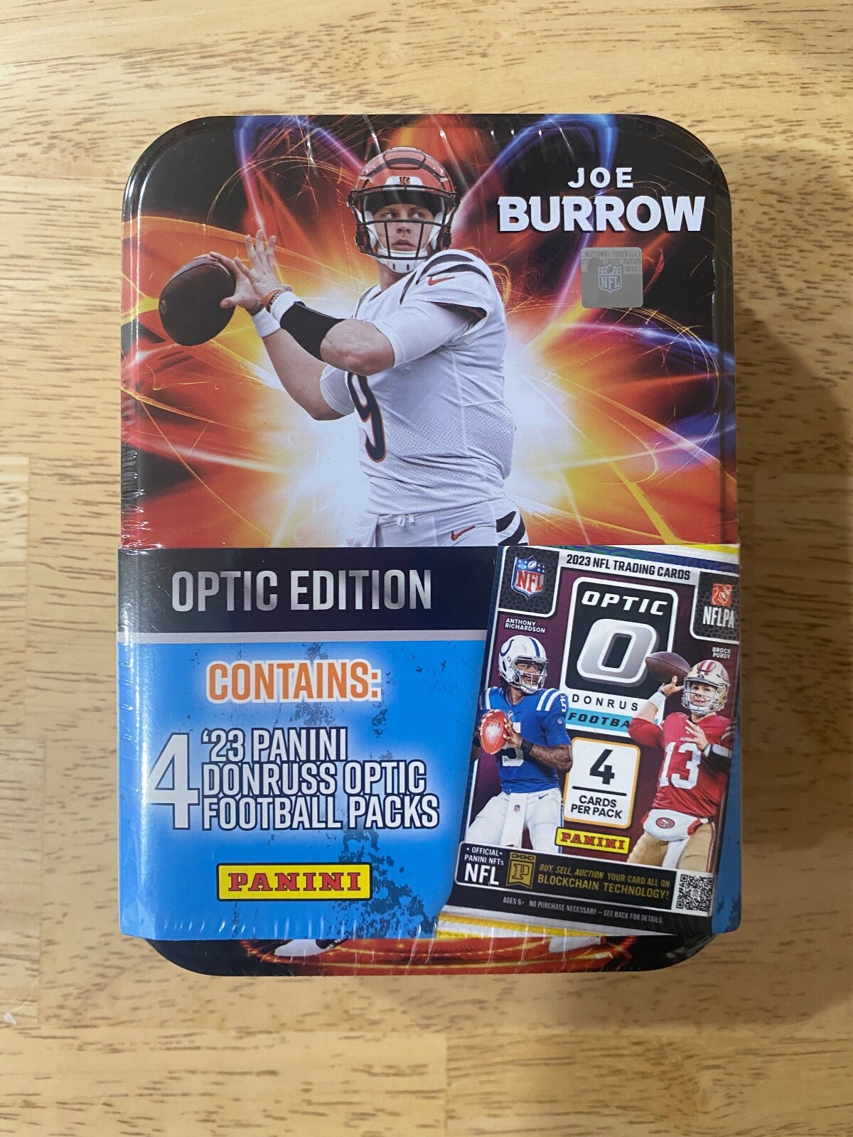 2023 Donruss OPTIC NFL Football Joe Burrow Collectors Tin - FACTORY SEALED
