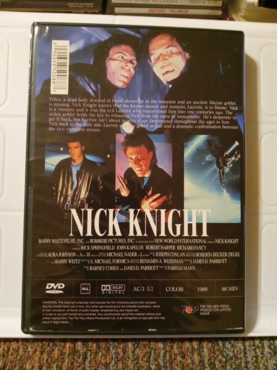 Nick Knight Rick Springfield Horror Cult Vampire (DVD 2003