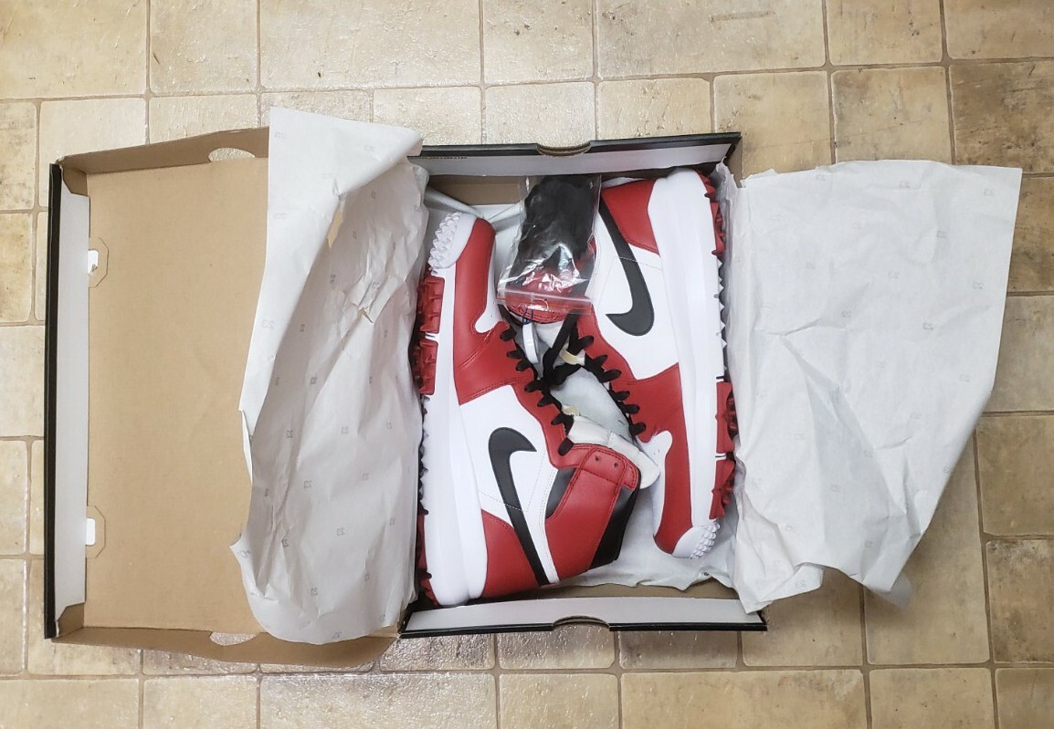 NEW Nike Air Jordan 1 Retro Golf Shoes 917717 100 Chicago NEW Nike Air Jordan 1 Retro Golf Shoes 917717 100 Chicago