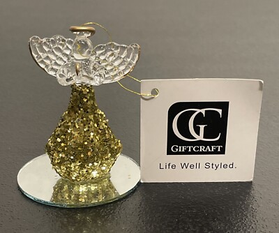 Giftcraft Glittery Angel Figurine On Mirror Base With Original Tag And Box