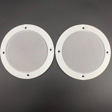 2- 4" Speaker White Cover Grill For Car Audio DJ PA Speaker ABS Frame Metal Mesh