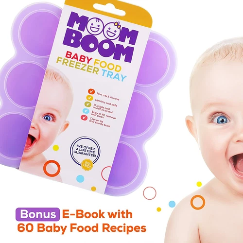 Silicone Baby Food Freezer Storage Containers - BPA Free Reusable Mold Homemade