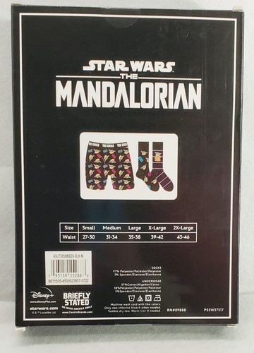 Star Wars The Child Boxer Brief Mens Size M(31-34) And 2 Pair Crew Sock Gift Set - Picture 4 of 5