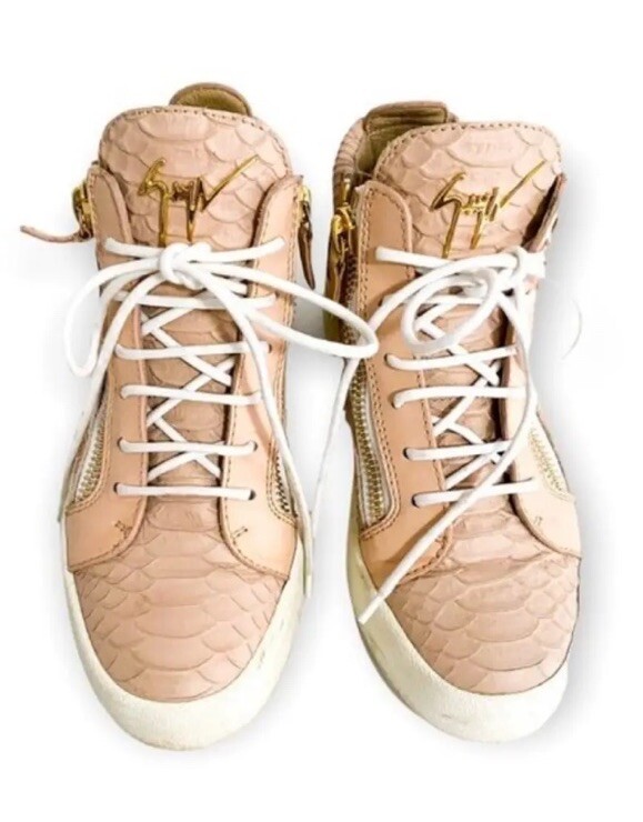 Giuseppe Zanotti Snakeskin Embossed Leather Double Zip High  display picture 3