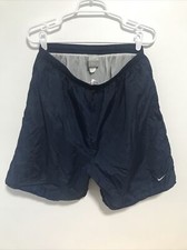 Vintage Nike Shorts Swim Trunks Navy Sz Large Silver Tag Made in USA 6in Inseam