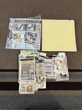 Family scrapbook lot of paper, Kit stickers, cutouts and clear rubber stamps NEW