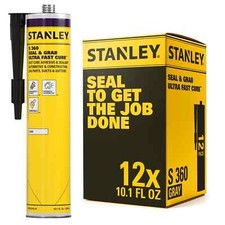 Stanley S360 Seal  Grab Ultra Fast Cure, 10.1oz 12 Pack   Grey-Multicolor