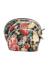 Set of 3 Floral Cosmetic Travel Jewlery Bags 80s 90s Vintage Roses Lily Of The V