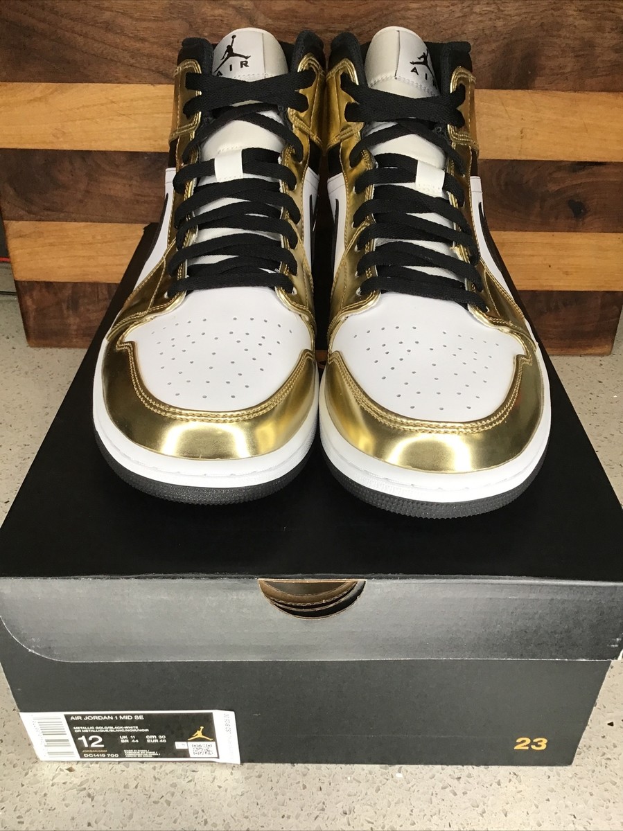 Size 12- Jordan 1 Mid SE Metallic Gold 2020 DS | eBay display picture 1