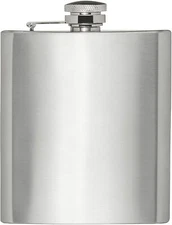 HIC Harold Import Co. 48025 Hip Flask, 8-Ounce, 18/8 Stainless Steel