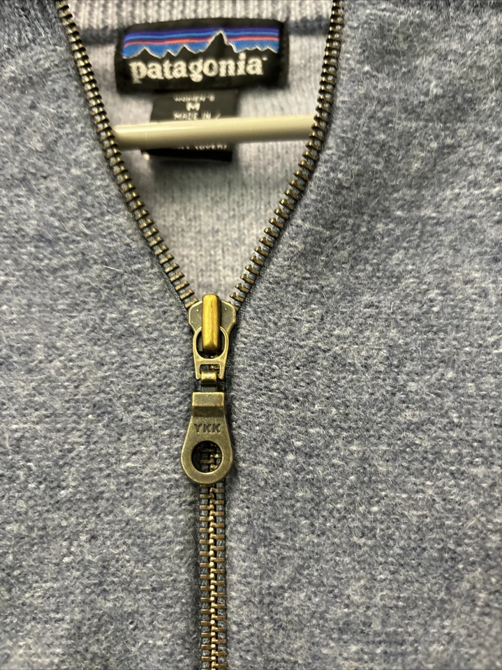 Vintage Patagonia Sweater Women’s Blue 100% Wool Cardigan Jacket Slub Medium - Image 2 of 4