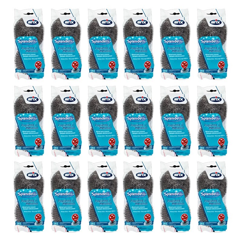 36 RETINE  SPLENDELLI ARIX "METAL" Superpulente Retina Spugna Acciaio Zincato