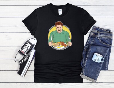 Lustiges Ron Swanson T-Shirt Frühstück Herren Damen Unisex Shirt Hoodie Baseball 4052