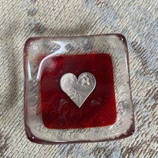 JO DOWNS Handgefertigte kleine Schmuckschale aus Glas ~ 5,5 x 5,5 cm